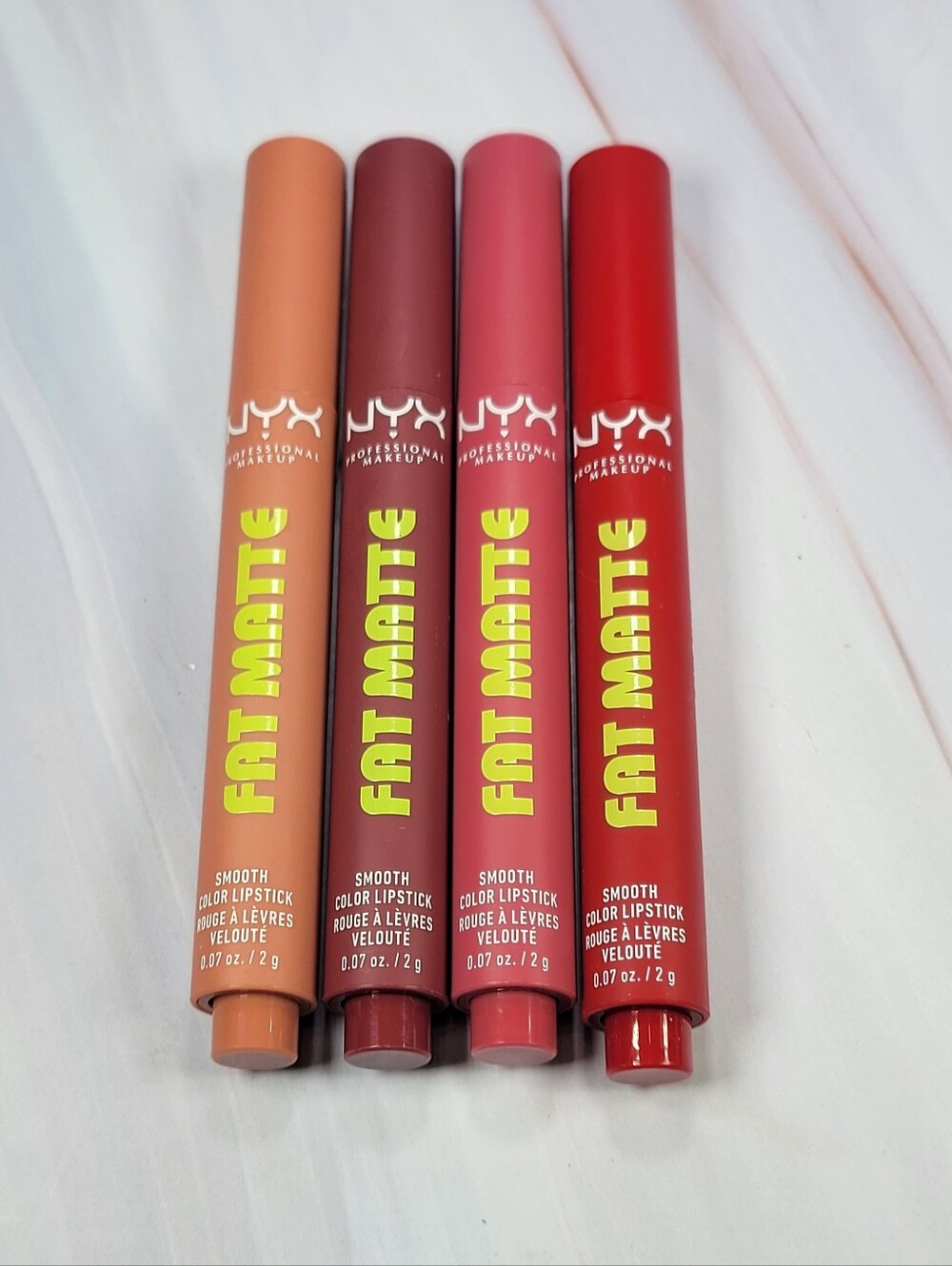 4 Piece Nyx Fat Matte Smooth Color Lipstick Bundle NEW!